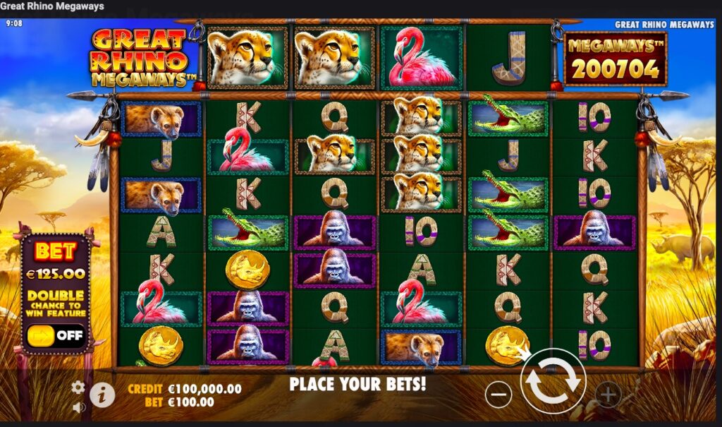 Great Rhino Megaways slot gameplay