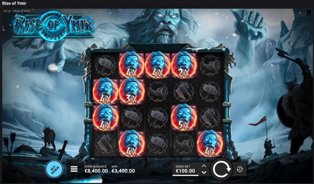 Rise of Ymir slot bonus feature gameplay