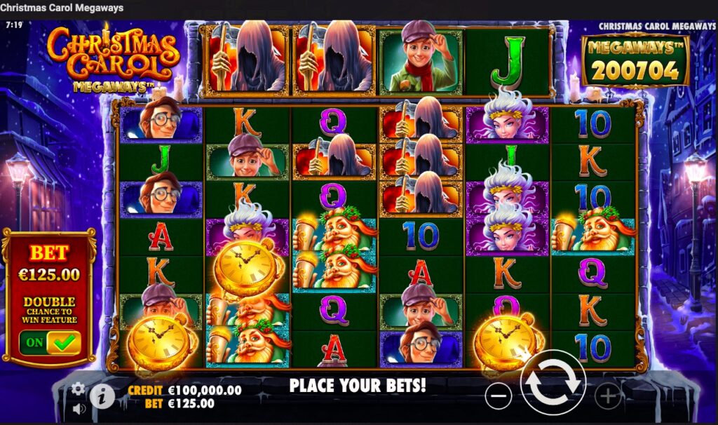 Christmas Carol Megaways gameplay.