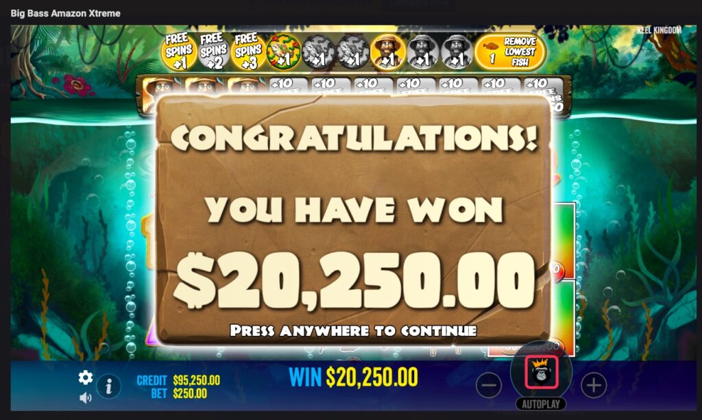 Big Bass Amazon Xtreme paylines and features