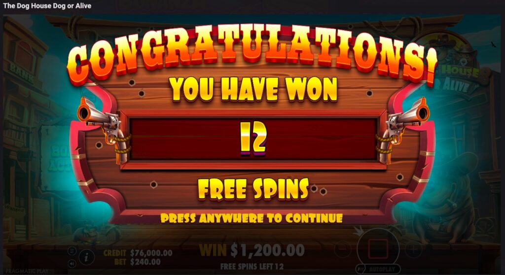 The Dog house Dog or Alive free spins