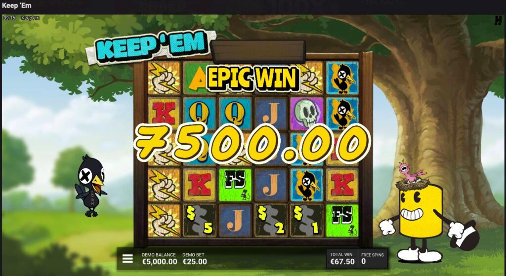 Keep 'Em big win from free spins buy