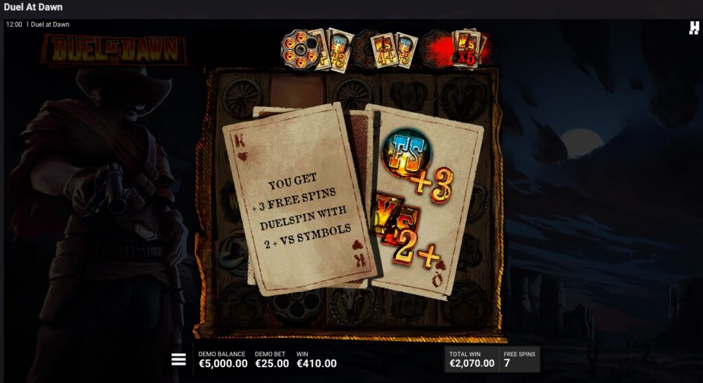 Duel at Dawn free spins feature