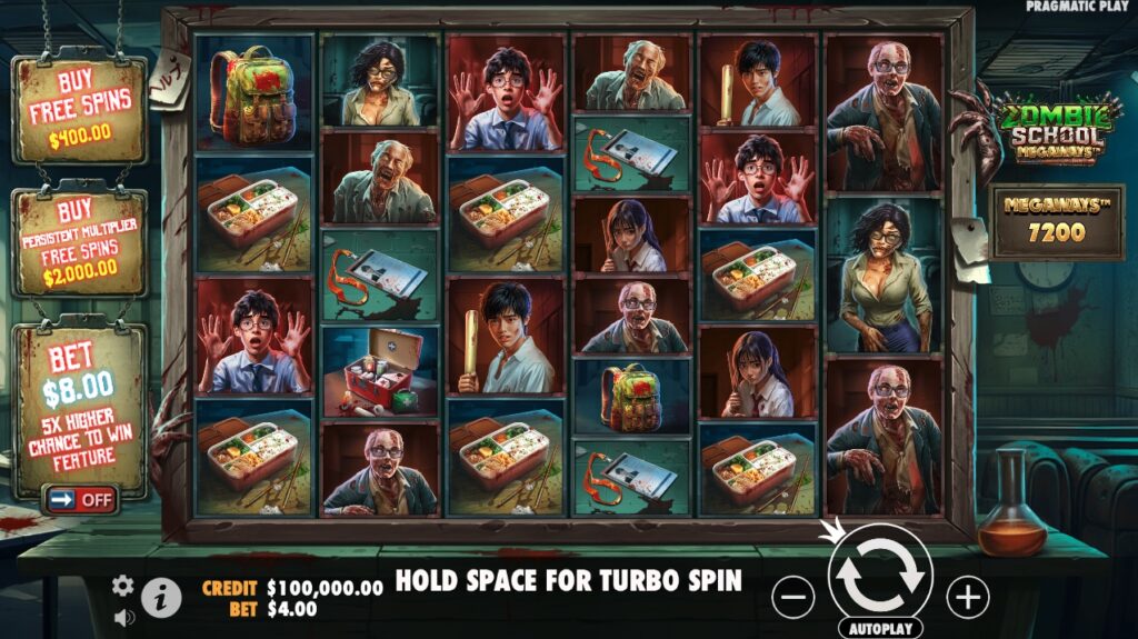 Zombie School Megaways bonus buy slot UK