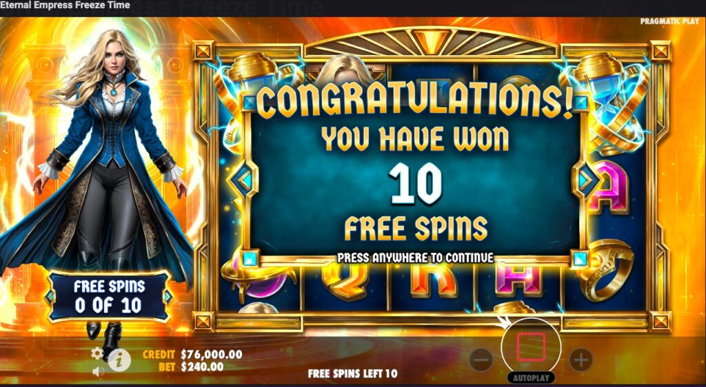 Eternal Empress Freeze Time free spins