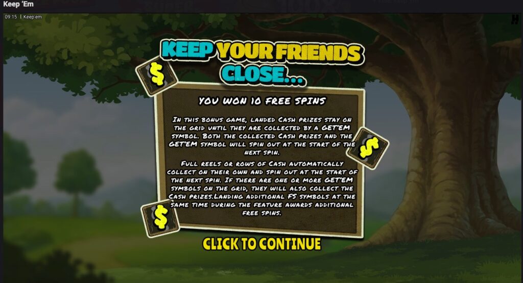 Keep 'Em free spins