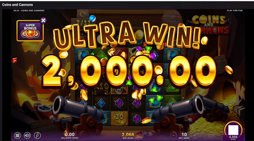 Coins and Cannons winning spin
