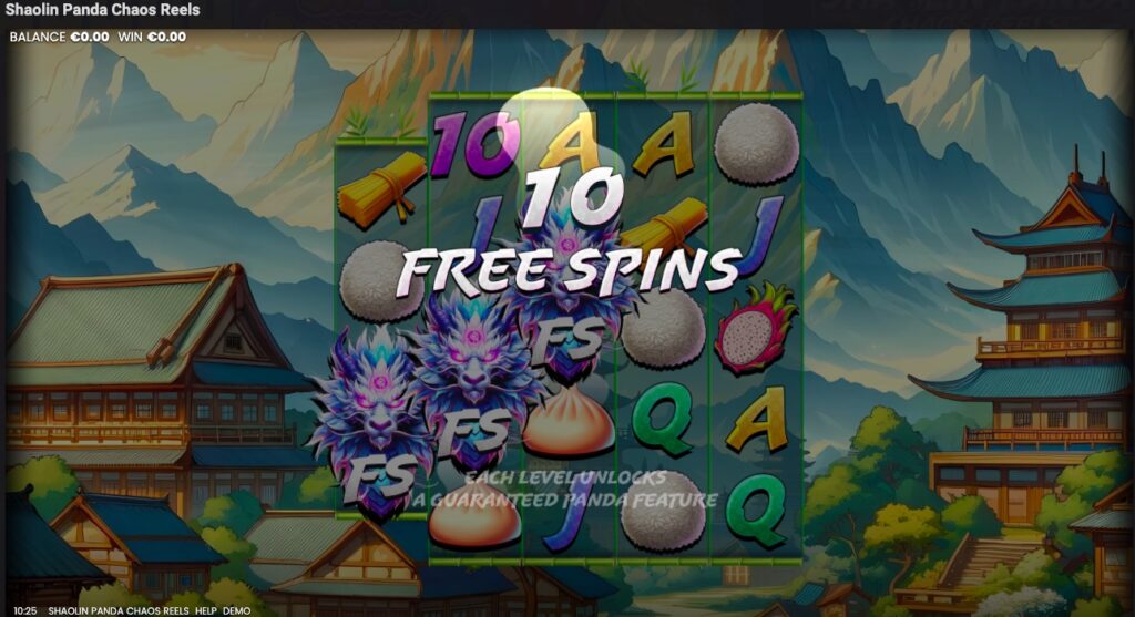 Shaolin Panda Chaos Reels free spins