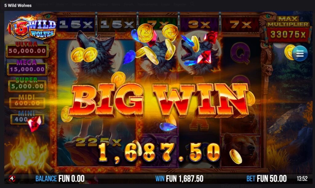 5 Wild Wolves big win