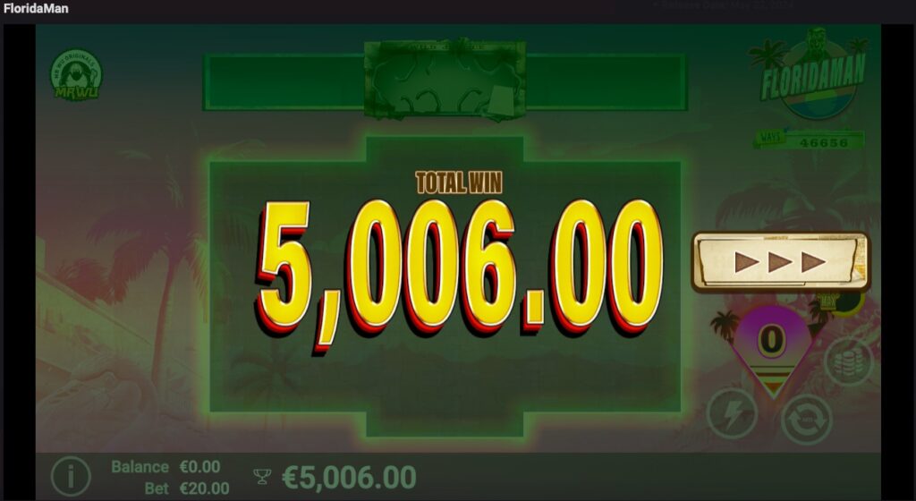 Florida Man total win from free spins