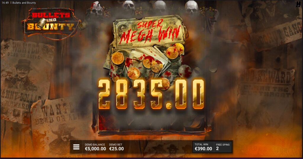 Bullets and Bounty big win