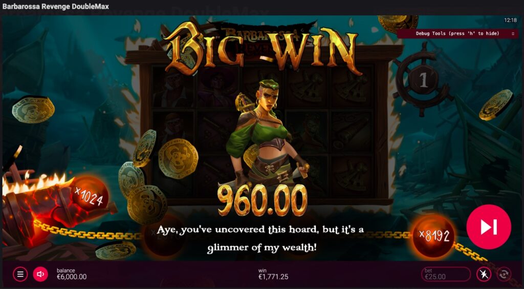 Barbarossa Revenge Doublemax winning spin