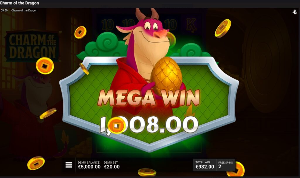 Charm of the Dragon mega win