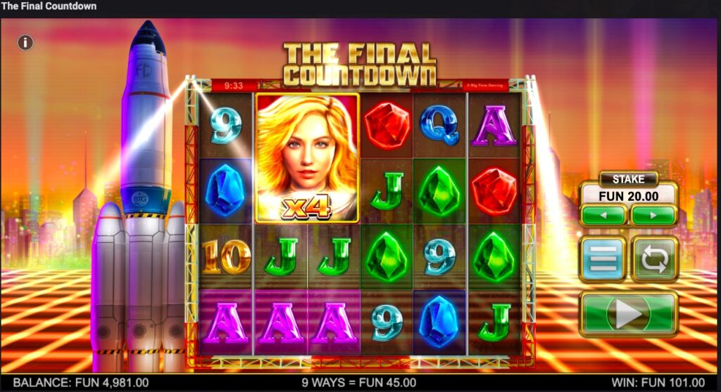 The Final Countdown Winning spin