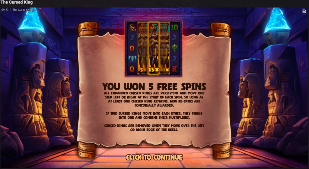 The Cursed King free spins