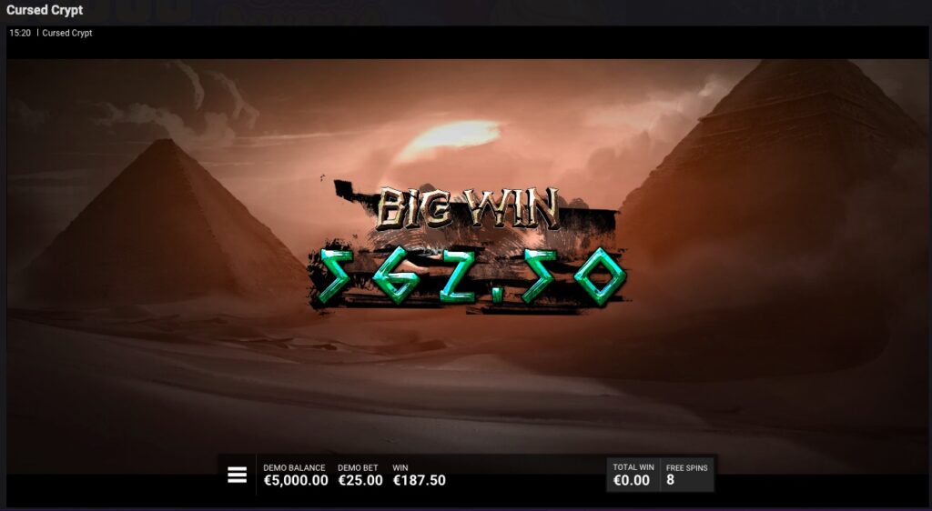 Cursed Crypt winning spin