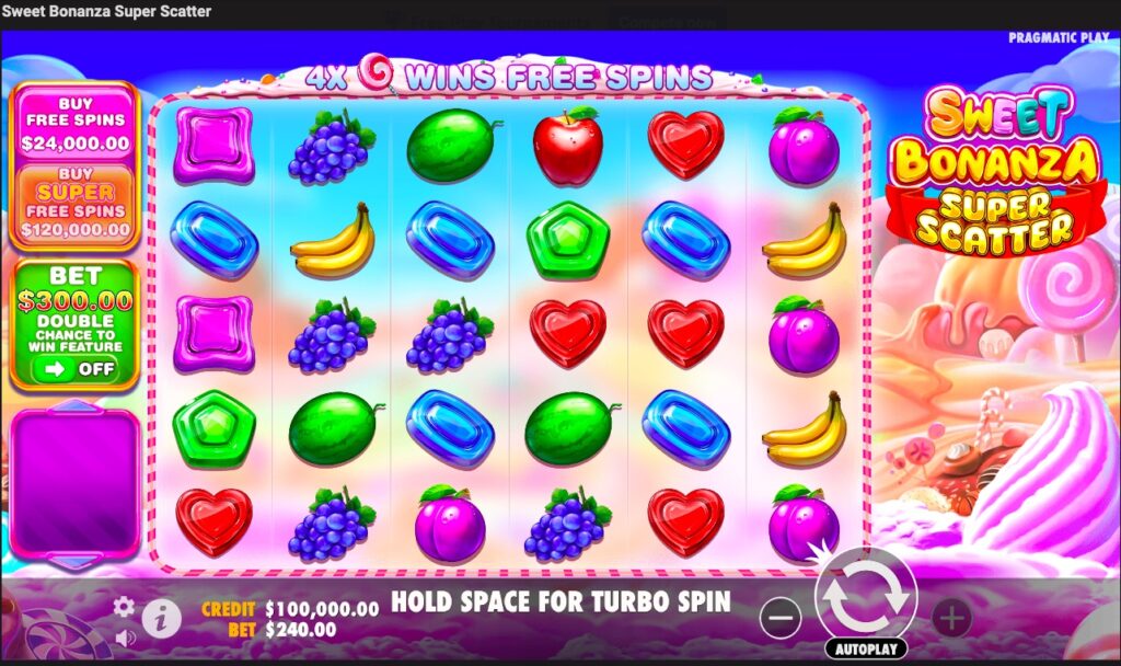Sweet Bonanza Super Scatter gameplay