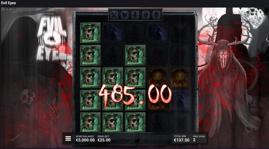 Evil Eyes winning spin