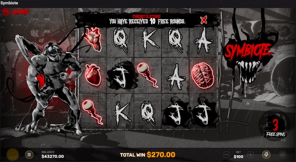 Symbiote free spins round