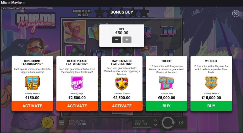 Miami Mayhem bonus features