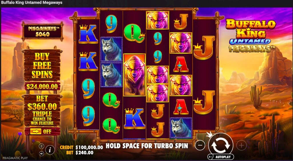 Buffalo King Untamed Megaways gameplay