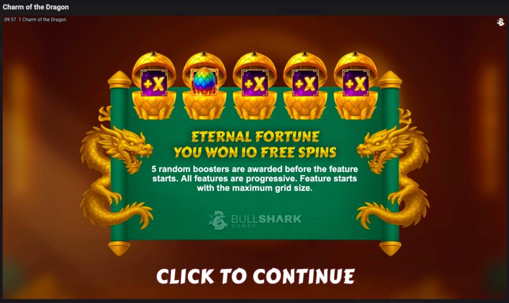 Charm of the Dragon free spins