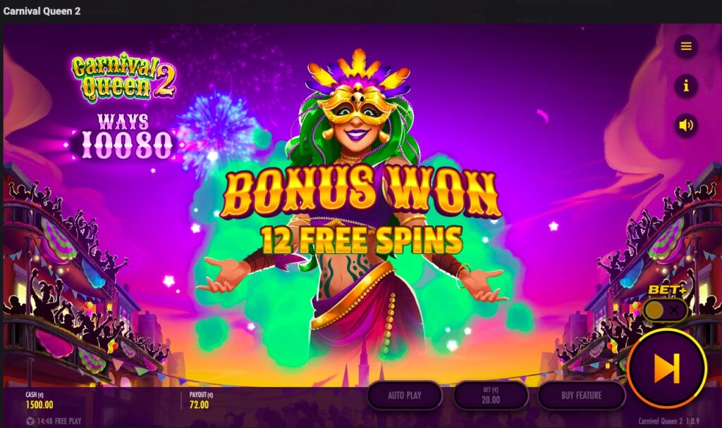 Carnival Queen 2 free spins