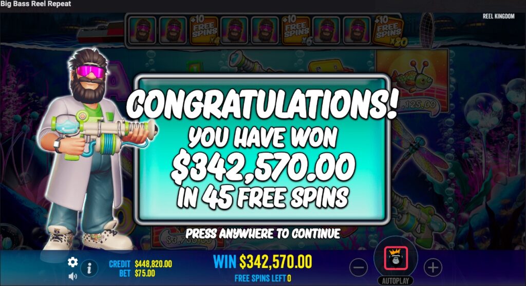 Big Bass Reel Repeat total win