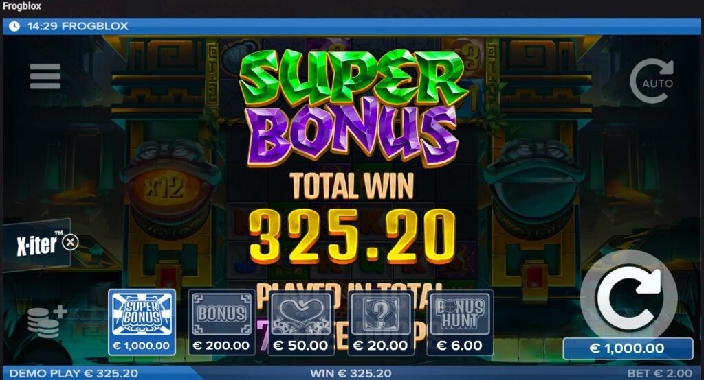 Frogblox total win from free spins