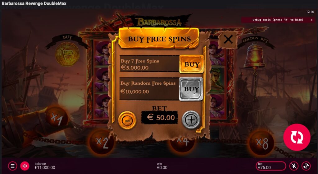 Barbarossa Revenge Doublemax free spins