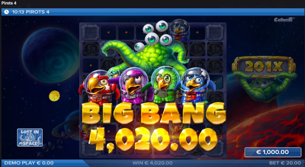 Pirots 4 win off bonus round