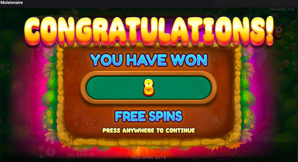 Moleionaire free spins