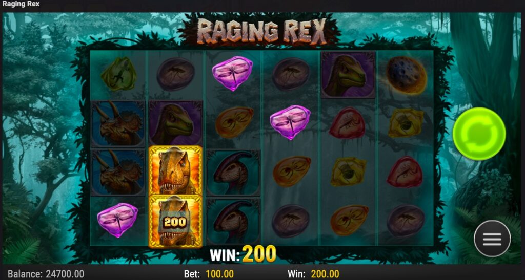 Raging Rex Winning Spin