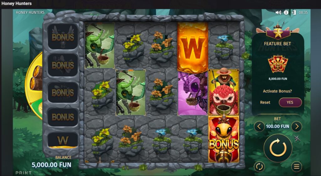 Honey Hunters buy feature options