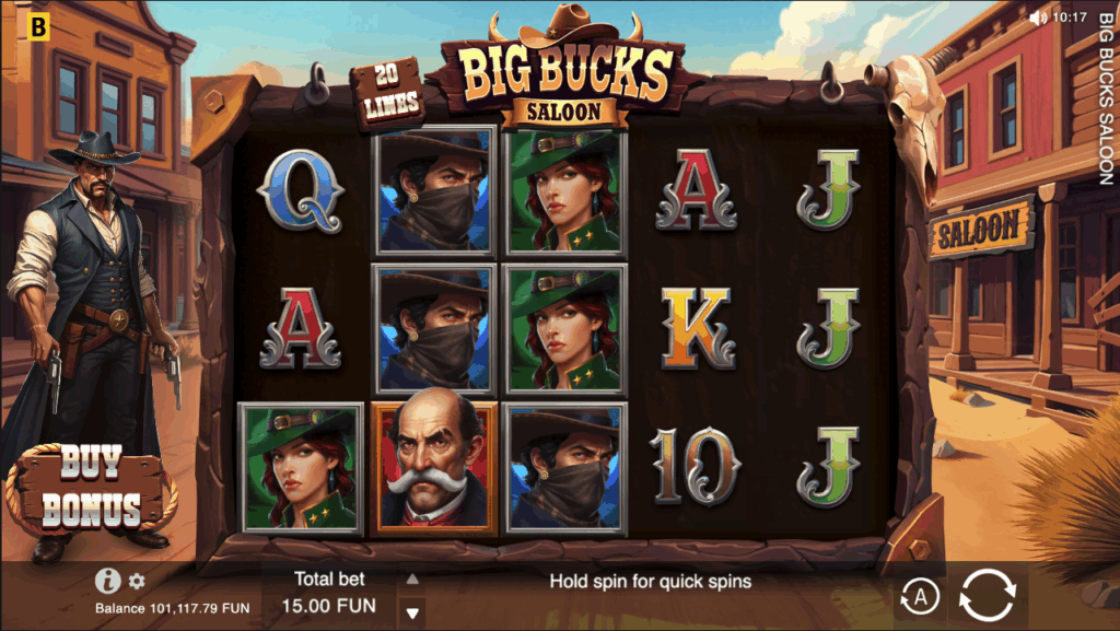 Big Bucks Saloon Gameface