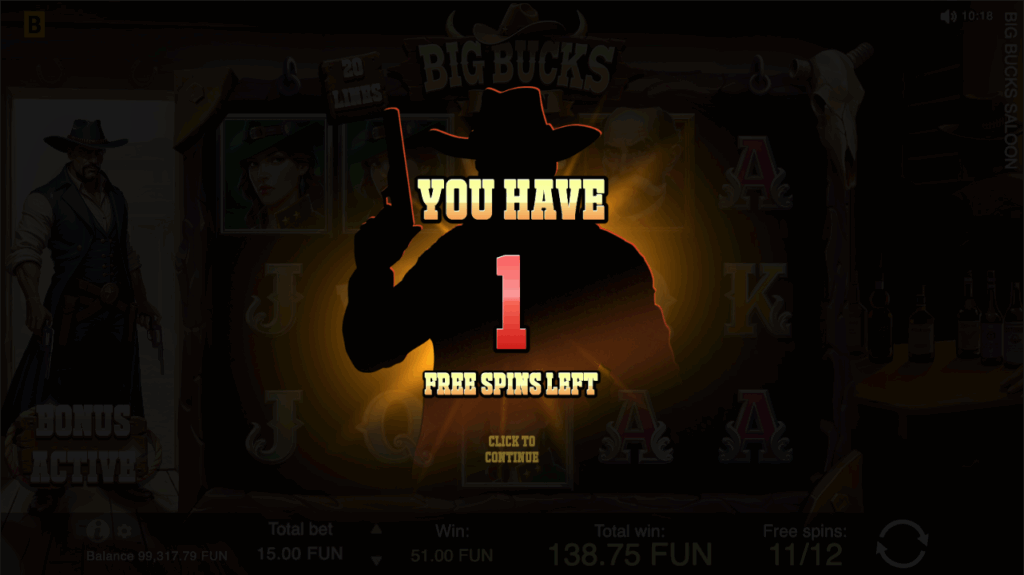 Big Bucks Saloon - Free Spins