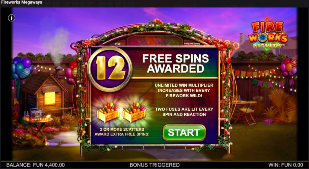 Fireworks Megaways free spins