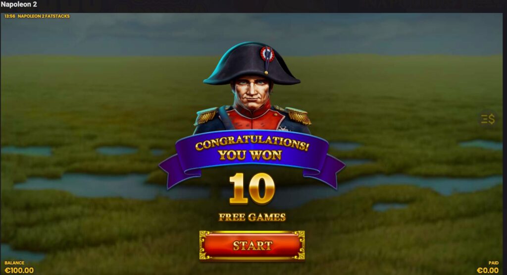 Napoleon 2 free spins 