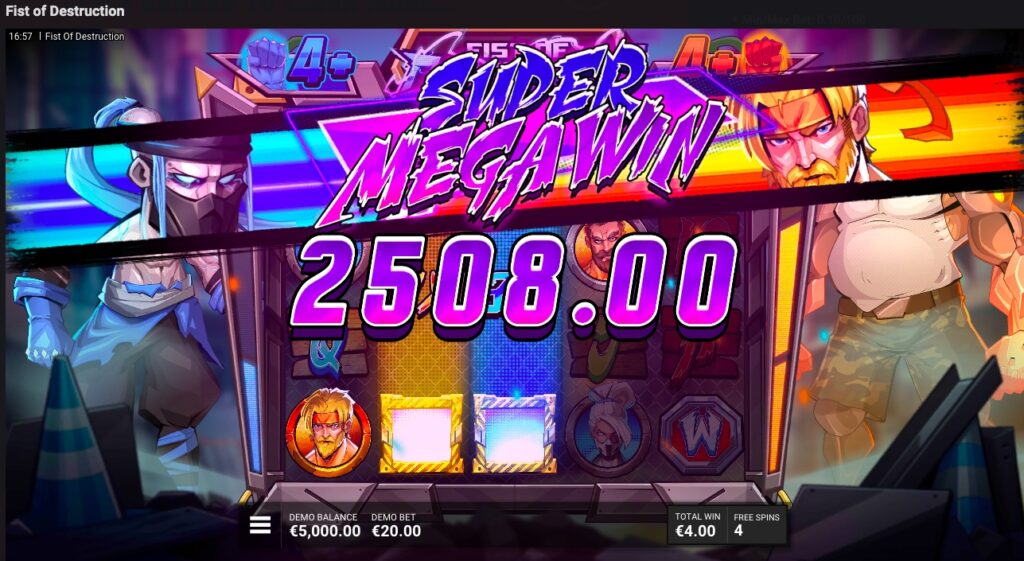 Fist of Destruction winning spin