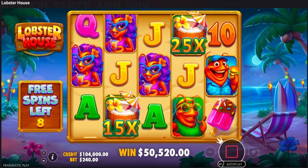 Lobster House big winning spin