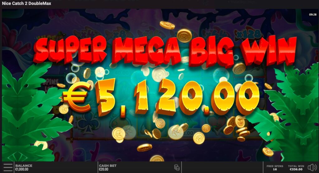 Nice Catch 2 DoubleMax winning spin