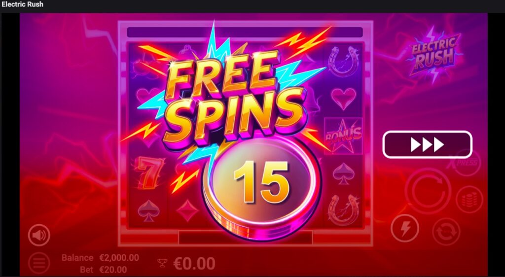 Electric Rush free spins won