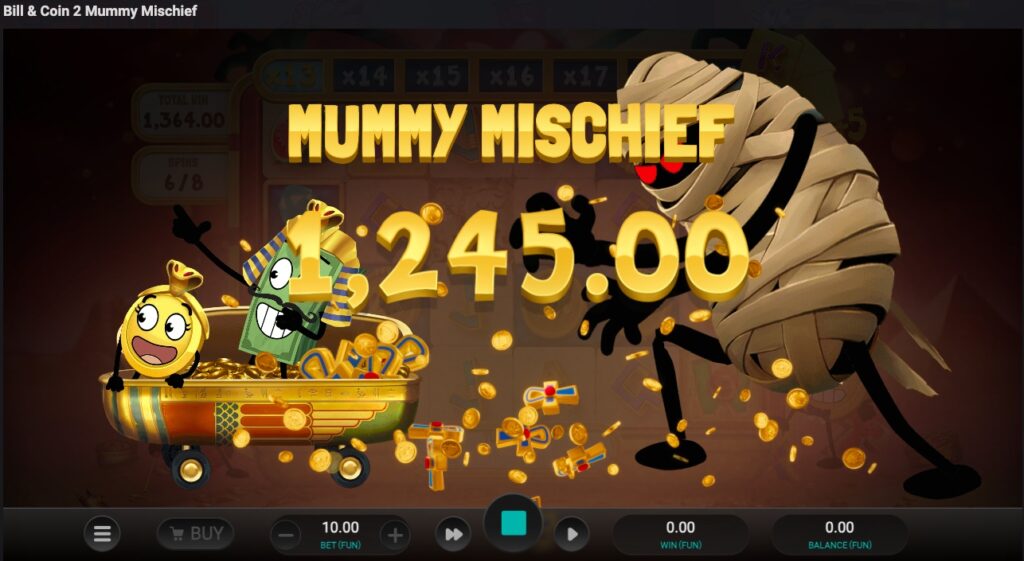 Bill & Coin 2 Mummy Mischief Slot big win on free spins