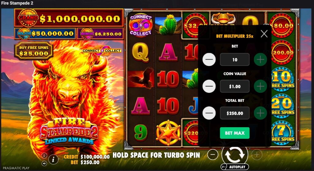 Fire Stampede 2 buy free spins options