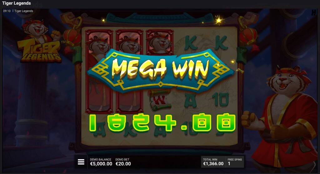 Tiger Legends big winning spin