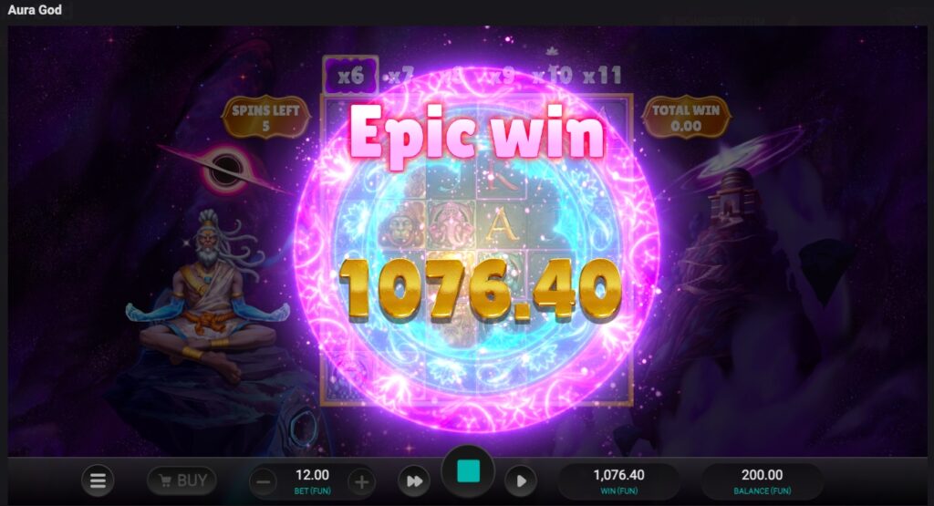 Aura Gold winning spin 