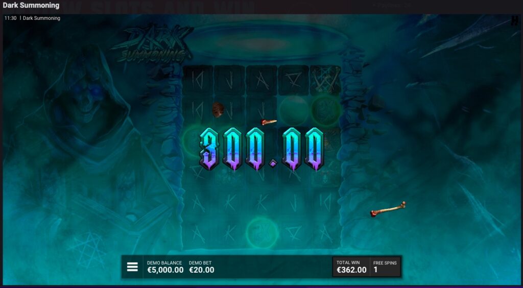 Dark Summoning winning spin