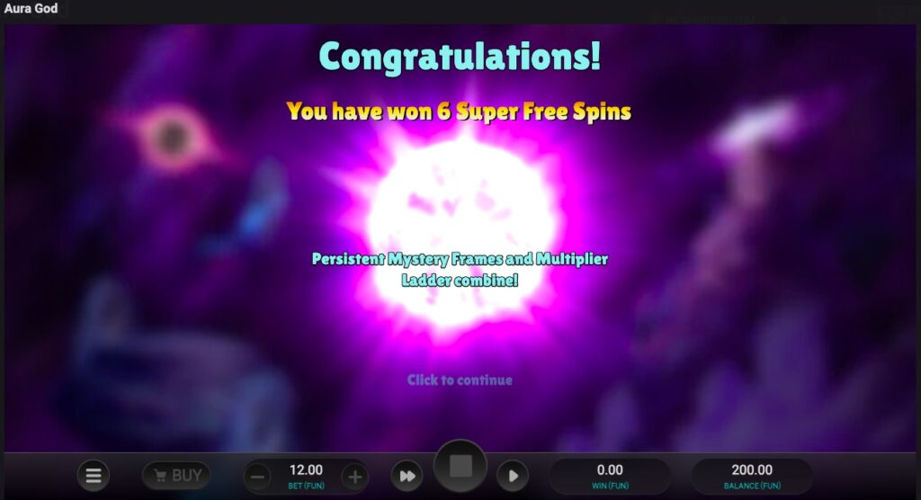 Aura Gold free spins won 