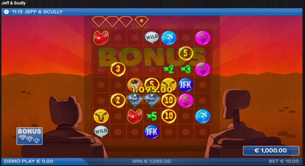 Jeff & Scully total winnings from 10 free spins