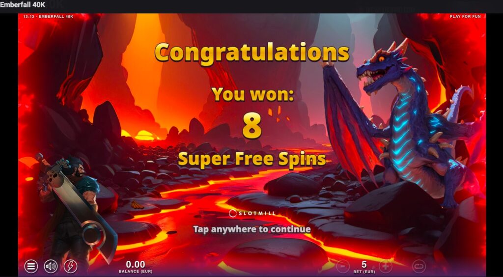 Emberfall 40k Slot free spins won